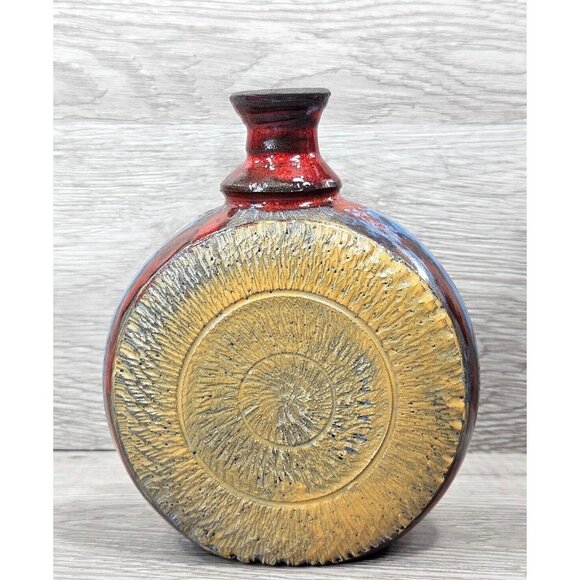 Vintage Pottery Vase Ceramic Abstarct Art Handmade Pot 6" Home Room Decor Gift - Picture 2 of 16